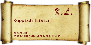 Keppich Lívia névjegykártya